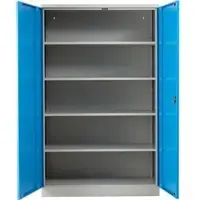 G-Office Aktenschrank FLC.192/N, aus Metall, abschließbar, 120 x 195 x 42 cm (B/H/T), lichtblau / lichtgrau