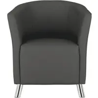 Nowy Styl Nowy-Styl Loungesessel COLUMBIA, anthrazit, mit Vierfußgestell aus Metall und Kunstlederbezug