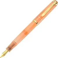 Pelikan Füller Classic M200 Apricot Achat, Feder EF, aus Edelharz, orange, 24-Karat vergoldet