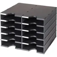 Styro Sortierstation 268-0205 Styrodoc Duo, A4, 10 Fächer, 5 Etagen, Kunststoff, schwarz