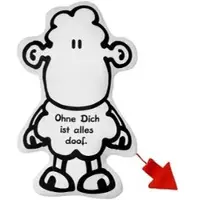 Sheepworld Sofakissen Ohne Dich ist alles doof, 46495, weiß, Formkissen, mit Polyesterbezug, 37x25 cm