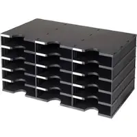 Styro Sortierstation 268-0305 Styrodoc Trio, A4, 15 Fächer, 5 Etagen, Kunststoff, schwarz
