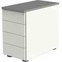Kerkmann Standcontainer Move, weiß / graphit, mit 4 Schubladen, abschließbar, Tiefe 80cm
