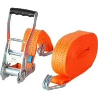 Feldtmann Spanngurt TECTOR, Haken & Ratsche, 14m x 50mm, orange, Zurrkraft bis 4000kg