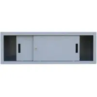 LÜLLMANN Aufsatzschrank 550370, lichtgrau, abschließbar, Schiebetüren, Metall 160 x 45 x 45cm