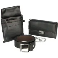 Marco-Amrini Kellner-Geldbörse Set, schwarz, mit Tasche & Kette, 6 Geldscheinfächer, Kunstleder