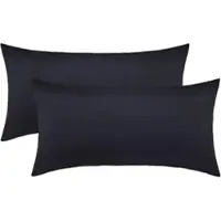 NatureMark Kissenbezug Jersey, schwarz, aus Baumwolle, 40x80 cm, 2 Stück