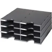 Styro Sortierstation 268-0203 Styrodoc Duo, A4, 6 Fächer, 3 Etagen, Kunststoff, schwarz