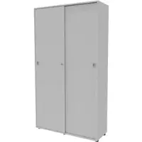 Quadrifoglio Schiebetürenschrank Idea, abschließbar, aus Holz mit 10 Fachböden, 120 x 214 x 45 cm (B/H/T), grau