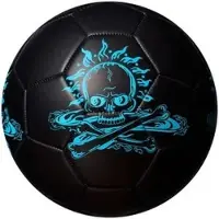 Fußball Blue Scull, Glow in the Dark, Größe 5, 420 Gramm, schwarz/blau, Trainingsball