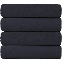 NatureMark Handtuch Frottier, schwarz, 70 x 140 cm, aus 100% Baumwolle, 400 g/m2, 4 Stück