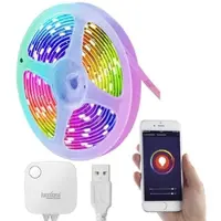 Autre USB-RGB-LED-Streifen mit WLAN, App, Sound- & Sprachsteuerung, 3 m