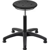 MeyChair Drehhocker A1S-TG-PUA1-PW, 10013, PU-Schaum, mit Bodengleitern, schwarz