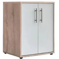 BMG Aktenschrank Office Edition, aus Holz, 54 x 74 x 52 cm (B/H/T), weiß / sonoma eiche