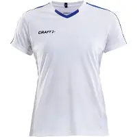 Craft T-Shirt Progress Jersey Contrast Damen White / Royal Blue-S