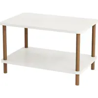 En.casa Couchtisch Jelling Wohnzimmertisch Rechteckig Kaffeetisch 43 x 70 x 44 cm Sofatisch Weiß