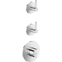 Hansgrohe AXOR One Thermostatmodul Unterputzmodell für 2 Verbraucher, mit Hebelgriff, 48722000, Farbe: Chrom