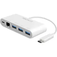 Macally UC3HUB3GBC, USB 3.2 Gen 2 (3.1 Gen 2) Type-C, Weiß, USB 3.2 Gen 1 (3.1 Gen 1) Type-A, AC, USB, 96 mm, 40 mm