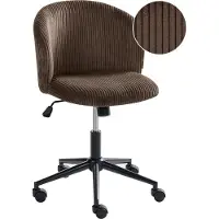 Beliani Bürostuhl Dunkelbraun Cord Drehbar Höhenverstellbar Modernes Design Retro Stil Schreibtischstuhl Computerstuhl für Homeoffice Büro Arbeitsplatz
