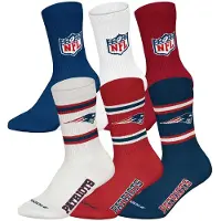 NFL Unisex Socken, 6er Pack - Teams, 6Pack Crew Socks, Football, Logo, Baumwollmischung