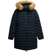 Superdry für Damen. W5011999A Fuji Kunstpelzmantel navy (M), Lässig, Polyester, Marine