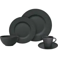 Villeroy & Boch Manufacture, 4 Person(en), Porzellan, Schwarz, 15,4 cm, Rund, 27,1 cm