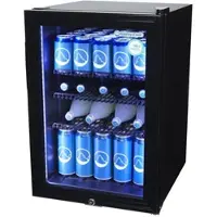 Gastro-Cool - Flaschenkühlschrank mit Glastür - schwarz - Hochleistungs-LED - GCKW65