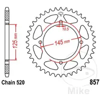 JT Sprockets 520 Jtr857.40 Steel Hinterradritzel