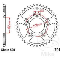 Jt 520 Jtr701.39 Steel Hinterradritzel