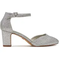 Tamaris Damen Pumps Fesselriemen Blockabsatz 1-24432-41, Größe:41 EU, Farbe:Silber