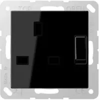 JUNG Steckdose 1f sw glz A UP m.BS IP20 ZP BS A3171SW