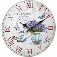 TFA-Dostmann Analoge Wanduhr Vintage TFA 60.3045 große Quarzuhr 337 mm Retro Motiv Holzoptik : ohne Batterie : 60.3045.14 La lavande