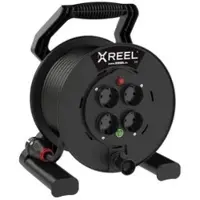 Pce 9250002-p Kabeltrommel XREEL 250 4xSSD nat Shutter 25m 3G1,5 H05VV-F schwarz BA IP20 9250002p