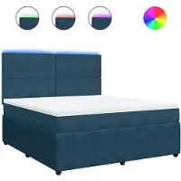 vidaXL Boxspringbett mit Matratze Blau 180x200 cm Samt