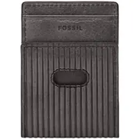 Fossil Leder Geldbörse Andrew Card Case Lead Gray grau