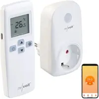Revolt WLAN-Steckdosen-Thermostat mit Sensor-Fernbedienung, App, Sprachbefehl