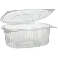 Papstar Starpak 6 X 50 Feinkost- und Salatschalen mit Klappdeckel, R-PET oval 1500 ml 7,6 cm x 18,2 cm x 20,8 cm klar