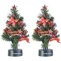 Pearl 2er-Set USB-Weihnachtsbäume mit LED-Farbwechsel-Glasfaserlichtern
