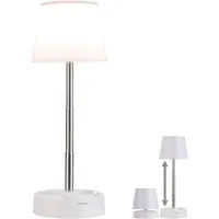 Böttcher-AG Tischlampe weiß mit LED, kabellos, 80 Lumen, dimmbar, für innen
