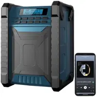 Auvisio Digitales DAB+/FM-Baustellenradio, Bluetooth, 80 Watt, IP54, Akku