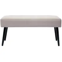 Miliboo Gepolsterte Design-Bank aus taupefarbenem Samtstoff und schwarzem Metall L95 cm GUESTA
