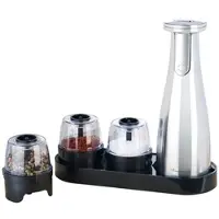 Rosenstein & Söhne Akku-Multi-Gewürzmühle mit 3x 150-ml-Wechselbehälter, 1.500 mAh, USB
