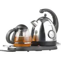 Rosenstein & Söhne Edelstahl-Wasserkocher WSK-300.set mit Teekanne