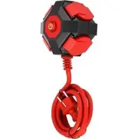 Rev Ritter REV-Ritter Steckdosenwürfel Powerglobe, mit Schalter, rot, 4x Schutzkontakt, mit 1,4 m Kabel
