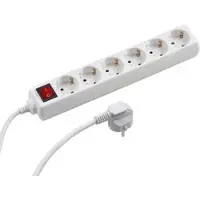 Meister Craft Meister Steckdosenleiste 7430510, mit 1m Kabel, 6-fach in weiß mit Schalter