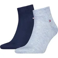 Tommy Hilfiger Kurzsocken "TH MEN QUARTER 2P" 2 Paar, weicher, elastischer Rippenbund, klassisches Logo