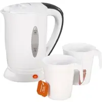 Pearl Reise-Wasserkocher mit 2 Bechern, 110/230 Volt, 650 Watt, 500 ml