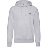 Fruit Of The Loom Kapuzen-Sweat mit kleinem kleinem Vintage-Logo, graumeliert - Vintage-Logo klein, M