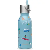 Qwetch Stainless steel insulated bottle - Kids - Honolulu - Steel blue - 350ml