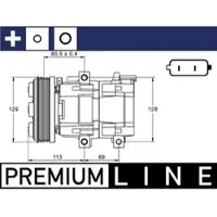 MAHLE ORIGINAL Kompressor Klimaanlage ACP 88 000P für Ford Mondeo III Turnier Maverick